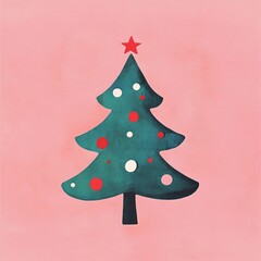 Christmas tree decoration christmas illustration background.