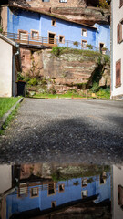 Beautiful architecture of cave houses in Graufthal in France on  Sunday October 5th in 2025