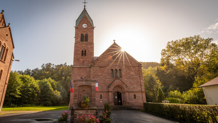 Beautiful church in Graufthal in France on  Sunday October 5th in 2025