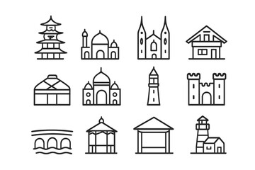Fototapeta premium Architectural Style Icons.