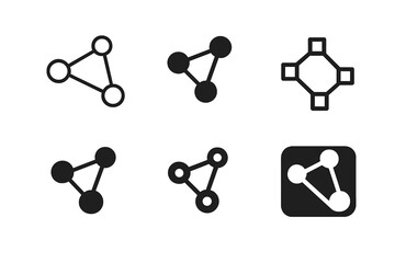Network Logo Variations. Your network is your net worth. Set Logo of Networking: connected nodes icon. harmonious logo variations of the same emblematic