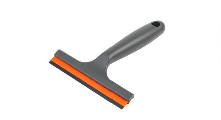 Obraz premium Gray squeegee with orange blade isolated on white background for cleaning windows and glass