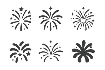 Festive Emblem Designs. Strange Celebration. Set Logo of Strange Celebration: fireworks. harmonious logo variations of the same emblematic concept, each with