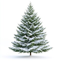 Christmas tree snow-covered evergreen outdoors.