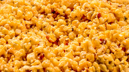 Close up of traditional Indonesian food boiled corn kernels