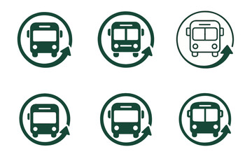Municipal Service Logos. Municipal services improvement. Set Logo of Municipal services improvement: Public transit bus. harmonious logo variations of the same