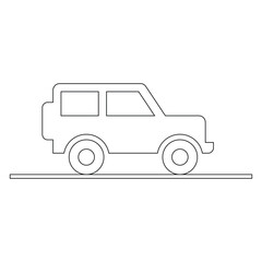 Side view silhouette of SUV off-road car line design