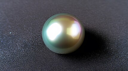 Tahitian pearl close up, colorful gemstone on dark textured background