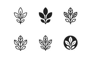 Nature-Themed Logo Designs. Nature vibe package design with flowers and plants. Set Logo of Packaging: leafy pattern icon. harmonious logo variations of the