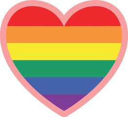 Fototapeta premium Rainbow heart pride lgbtq love and equality symbol illustration
