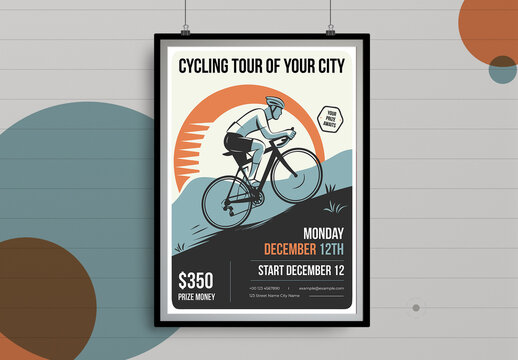 Cycling Tour Poster Template Layout