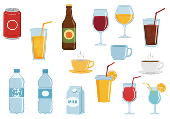 Diverse Collection of Drinks Colorful Beverages for Various Occasions