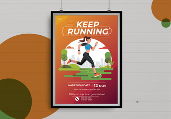 Keep Running Poster Design Layout