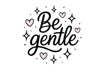 Elegant Lettering Design. Gentle. modern hand lettering, smooth curves, balanced composition, clear readable