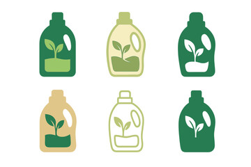 Fototapeta premium Eco-Friendly Logo Variations. Sustainable living and eco-friendly products. Set Logo of Sustainable living and eco-friendly products: Plant-based detergent