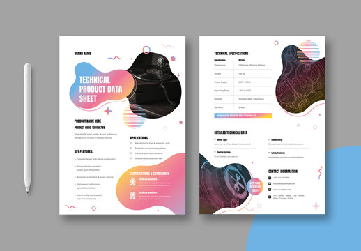 Technical Product data Sheet Layout