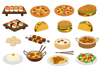 Culinary Voyage An Assortment of Global Dishes from Sushi to Salad