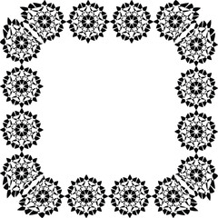 black and white floral frame