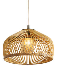 Decorative of bamboo ceiling lamp. isolated  on white background ,PNG. AI GENERATED.