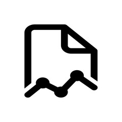 Illustration of a document with a folded corner displaying a line graph with data points in black color