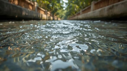 Water ripples in a canal