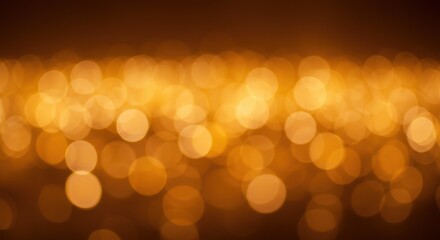Fototapeta premium Abstract blurred golden lights bokeh background, festive and warm atmosphere