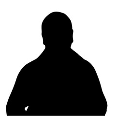 Silhouette of a man from behind wearing a jacket against a white background