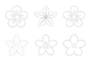 Chalk Flower Logos. Chalk Drawings. Set Logo of Chalk Drawings: flower sketch. harmonious logo variations of the same emblematic concept, each with different