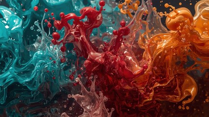 Colorful paint splash art abstract design