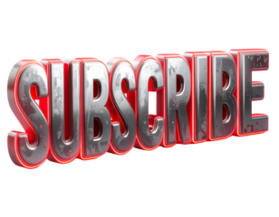 Metallic Subscribe Icon transparent background