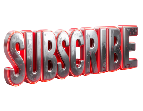 Metallic Subscribe Icon transparent background