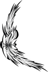  a stylized representation of wings, likely intended for a tattoo design or graphic art. 