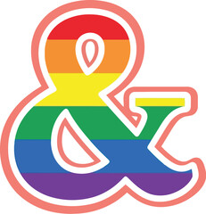Rainbow ampersand pride lgbtq symbol equality and celebration