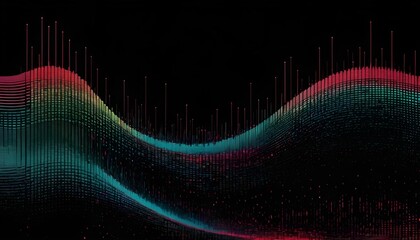 abstract wave background with red lines