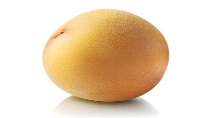 Studio shot of a fresh yellow peach on white background, fruit concept