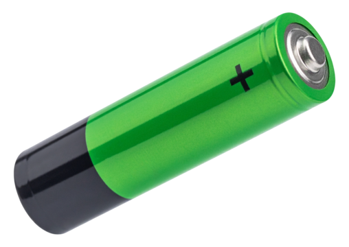 Standard AA size battery isolated object
