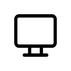 Illustration of a black computer monitor with a rectangular screen and a stand, presented in a simple style
