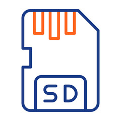 Memory Card Color Vector Icon