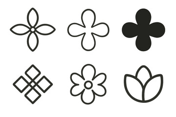 Harmonious Logo Variations. Doodle art. Set Logo of Design: hand-drawn shapes and icons. harmonious logo variations of the same emblematic concept, each with