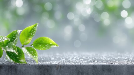 Green plant with fresh water droplets vibrant plant surface covered in glistening water droplets fresh and natural scene