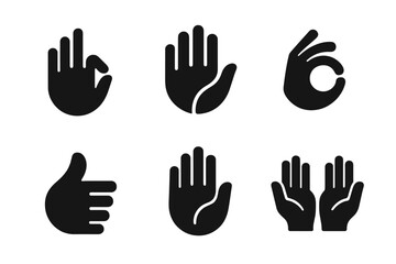 Obraz premium Gesture-Based App Logos. Communication tools for nonverbal individuals. Set Logo of gesture-based app: Iconic shape, Flat solid, Symmetrical form, Abstract