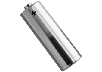 Metallic AA battery cylinder isolated object