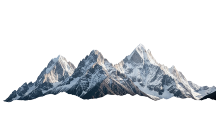 Snowy Mountain Range, transparent background, cutout PNG