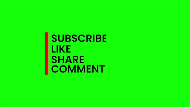 Subscribe Like Share Comment Animation on Green Screen | Social Media Engagement Reminder Template