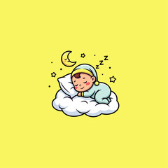 Baby Sleeping icon flat vector design.