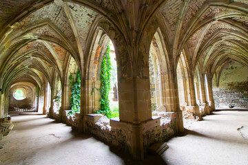  Beautiful archway in the ruins of the convent called Rosa Coeli (Rose of Heaven), South Moravian Region (Jihomoravský kraj)