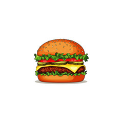 Burger icon flat vector design.