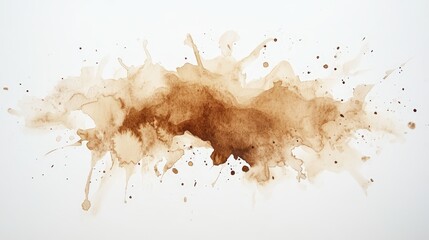 A dynamic splash of brown watercolor, blending soft tones and textures, creating an abstract artistic effect.