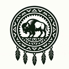 Tribal Bison Symbol Illustration