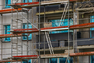 Aluminum Scaffolding Installed The Facade